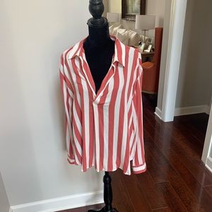 Free press red & white striped shirt